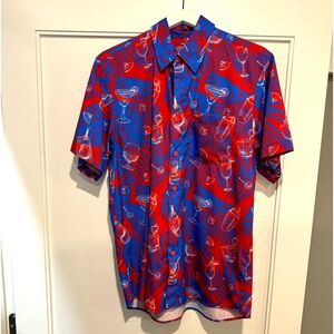DIXXON the mixer, short sleeve bamboo party shirt.  Like new